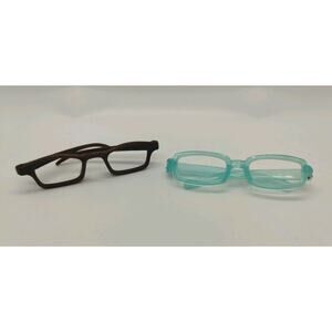 Two Pair of Glasses for 18" Doll - Blue and Brown Rectangular Eye Glasses